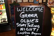 The Stomping Grounds was the site of Saturday's storytelling from the Greer Oldies.