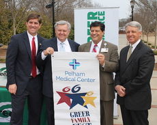 The 31st Annual Pelham Medical Center Family Fest events and its main entertainment was announced at Greer City Park today. Left to right: Mark Owens (President/CEO Greater Greer Chamber of Commerce), Tony Painter (festival chairperson), Tony Kouskolekas, (President of Pelham Medical Center) and Jeff Howell (commission chairman at Greer Commission of Public Works).
 
