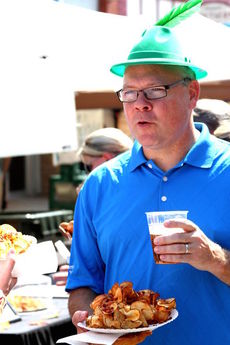 Beer and chips are a common pair at Oktoberfest.
 
 