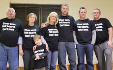 Family and friends of Nathan Moore wear T-shirts in his honor. Moore, 18, died at home last Wednesday.
 