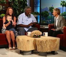 This photo was taken in September when Greer postman Chris Brown appeared on 'The Ellen DeGeneres Show' with Stephanie and her son, Eli, 11 months.
 