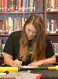 Ansley Gilreath of Blue Ridge High School signs a letter-of-intent to play softball at Winthrop University. It was on her 18th birthday Friday.
 
 
 