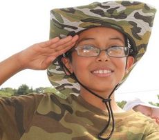 Rey Rivera, fifth grader at Crestview Elementary School, offered this salute during the school's annual book parade last Friday,
 