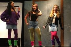 The 8th grade Riverside Middle School students based their play on “Saturday Night Live” and added the element of time travel, creating “Saturday Night Lost in Time”.
 