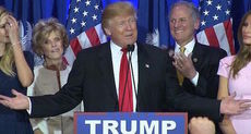 Donald Trump celebrates his second consecutive primary win.
 