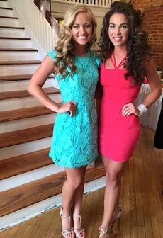 Miss Greater Greer Anna Brown, right, and Miss Greater Greer Teen Emma Kate Rhymer had a sendoff party for next week's Miss South Carolina and Teen pageant in Columbia.
 