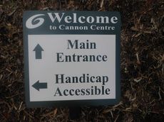 Signage is posted at Cannon Centre to steer visitors around the $1 million complex.