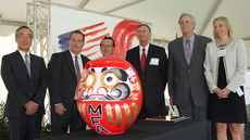 The 50th anniversary of Mitsubishi Polyester Film had corporate officials visiting from the Mitsubishi Plastics, Inc., the parent company in Japan.
 