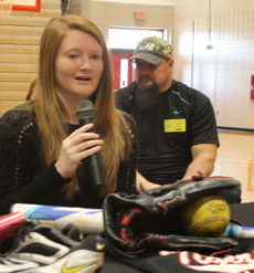 Cassidy Norris spoke to the seniors about her decision to sign with an Upstate college.
 