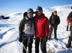 Jack Murrin, and his guide, Max, during their climb to the summit of Mt. Rainier.