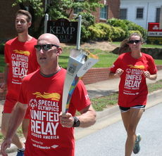 Sgt. Chris Forrester organized the Greer Police Department's participation in the Special Olympics Flame of Hope run.
 