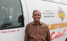 One of Mutt's catering vans is personalized with Fred Earle Jr. painted on the door.
 