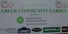 The Cheryl M. Moore Greer Community Garden was named two weeks ago to honor's Moore's commitment to the project.