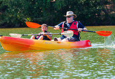 Children were given free canoe rides.
 
 