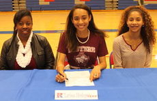 Larissa Heslop signed to play soccer at Eastern Kentucky University. Her mother, Juanda, and sister, Lana, attended the signing. Her father, Larry, is not pictured.
 
