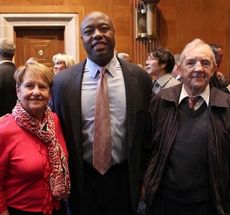 Senator Tim Scott with Margaret and John Meechan from Murrells Inlet at the reception following his swearing in.
 