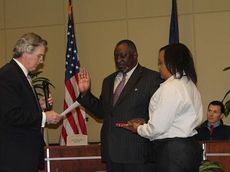 City Councilman Wayne Griffin took the oath last Tuesday for another four-year term. Griffin has organized the MLK Celebration in Greer for 12 years.