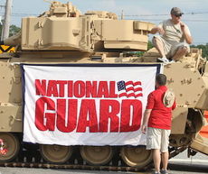 An Abrams tank drew a crowd last year.
 