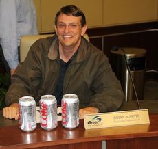 Planning Commissioner Brian Martin measures the length of meetings by the number of cans of soda he brings. Martin was accurate with Monday's meeting nearing three-hours.
 