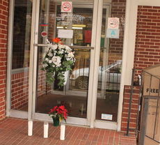 A memorial has been placed at the entrance to Cannon's Restaurant on Trade Street.
 