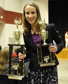 Haley Brammer was a double state champion for Bob Jones Academy in the state Speech and Debate competition. Brammer was first in Novice Reading and Prose Interpretation.