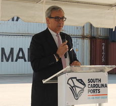 Jim Newsome, South Carolina Ports Authority President & CEO, speaking at the Greer Inland Port.
 