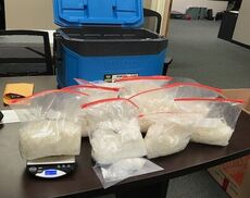 DEU investigators recovered approximately 22.1 pounds of methamphetamine concealed inside an igloo cooler and packaged in individual bags.
 
 
