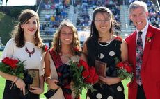  
Left to right: Kelsie Windsor, first runner-up; Franki Jumper, 2014 NGU Homecoming Queen; Katie Taylor, second runner-up; and NGU President Jimmy Epting.
 
 