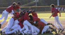 North Greenville University's baseball team celebrates its championship win Saturday.
 