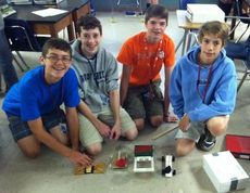 Shane Obuszewski, Alex Riese, Fulton Garner, and Noah Ownbey demonstrated Newton's 3rd Law by designing their own 