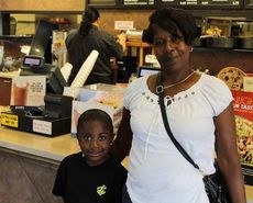 Zaxby's at 920 Wade Hampton Blvd. will offer veterans 10 percent off of any purchase on Memorial Day. Roaslyn and J'hun Talley were picking up an order Friday.
 