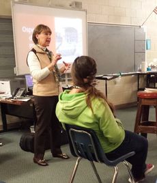 Author Kimberly Cross Teter visits strings classes.