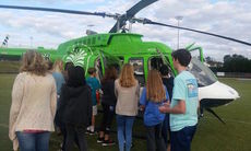 The Med Trans and Air Med Regional helicopter drew a lot of attention from Riverside High School students.
 