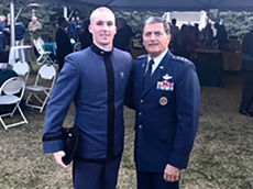  
Haven “Will” Garrett  pictured with The Citadel President Lt. Gen. John W. Rosa at a reception held at his home Jan. 27, 2018 which recognized all Gold Star recipients.
 