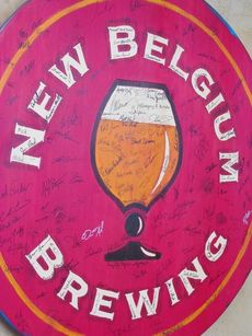 The employees designed and signed the New Belgium logo.