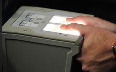 Enrollees for the TSA Pre√ are fingerprinted.
 