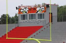 Mural of eyes of the tiger graces Blue Ridge press box
