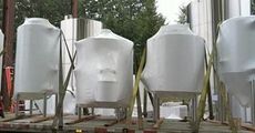 Brewery tanks arrived at the Swamp Rabbit Brewery and Taproom Tuesday.