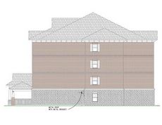 The side view is proposed to face Greer City Park and the McKown Cultural Arts Center.