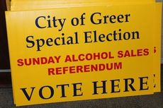 These signs were at the Greer polling precincts for voters to participate on paper ballots.
 
 