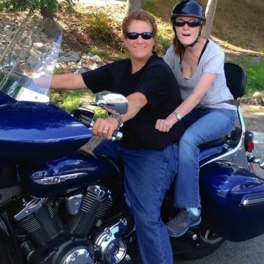 Michele takes Kim on her first motorcycle ride during the Deputy Roger Rice Memorial fundraiser honoring law enforcement men and women who lost their lives in the line of duty.
 
 