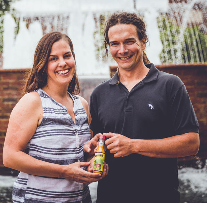 Sara and Sean O'Brien will have their OB’s Irie Pepper Sauce and Marinade debut at Lowes Foods Friday.
 
 
 