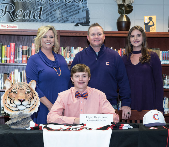 Elijah Henderson, a two-time all-State baseball standout with Blue Ridge High School, signed with Clemson University Friday.
 