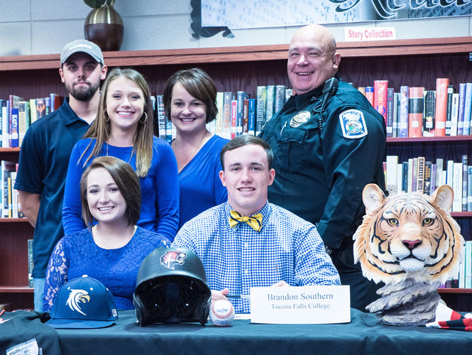 Brandon Southern, an all-State catcher with Blue Ridge High School, signed with Toccoa Falls College Friday.
 