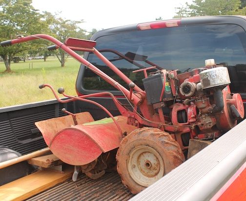 A 1984 Troy-Bilt tiller that David Dalby found at a yard sale has been his secret weapon preparing the soil.
 