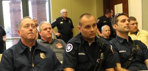 Some of the firefighters from the Greer Fire Department were commended by Chief Chris Harvey for fighting an out of control grass fire last week. Remarkably only one house and a 3-unit condominium were destroyed during the blaze that virtually surrounded the Riverwood Farms neighborhood.
 
 
 