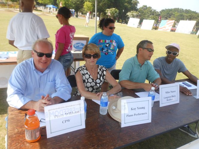 The judging panel, left to right, were Perry Williams (CPW Commissioner), Kay Young (piano and voice instructor), Miles Nason (Langston-Black) and J. Dew (Greenville Drive).