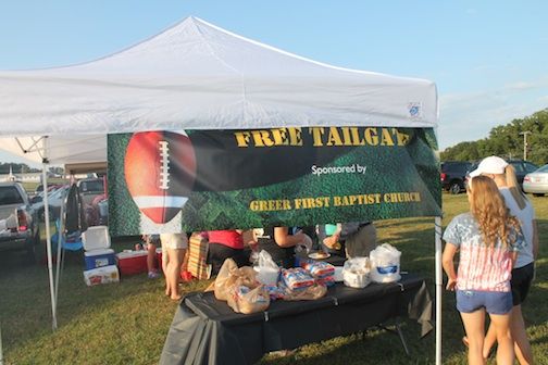 Greg Garrett's Sunday school class generated the idea for the tailgating ministry. Donations and services are provided gratis from volunteers.