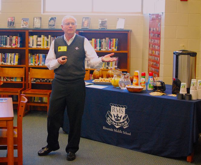 Dr. Harry Shucker was the speaker at Coffee with the Counselors.
