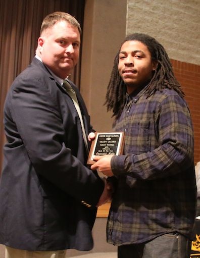 Emmanuel Kelly received the offensive back award from Head Coach Will Young.